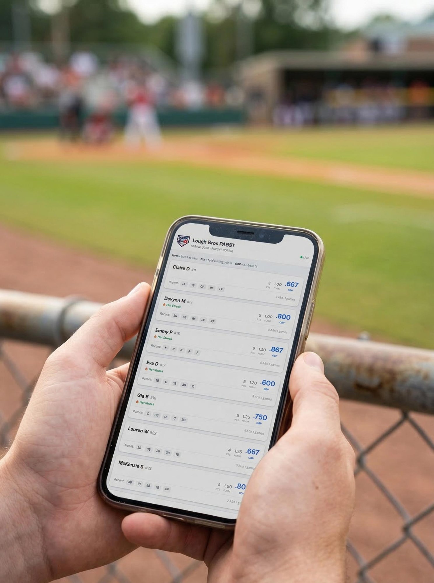 Parent portal with live stats